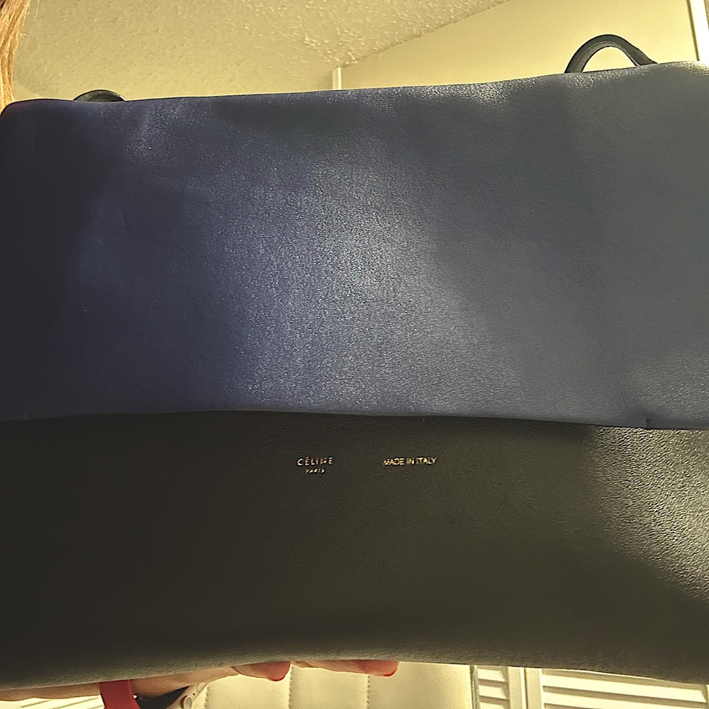 Celine Black and blue Leather shoulder bag.